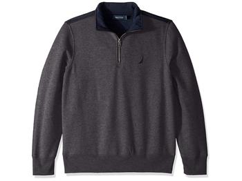 Nautica | Men's 1/4 Zip Pieced Fleece Sweatshirt商品图片,独家减免邮费