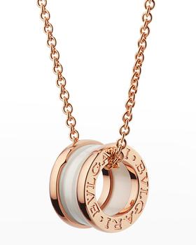 推荐B.Zero1 Pendant Necklace in Pink Gold and White Ceramic商品