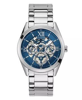 GUESS | Men's Multi-Function Silver-Tone Stainless Steel Watch 42mm,商家Macy's,价格¥626