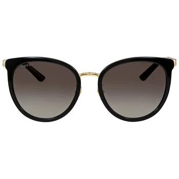 Gucci | Grey Gradient Round Ladies Sunglasses GG0077SK 001 56 3.9折, 满$75减$5, 满减