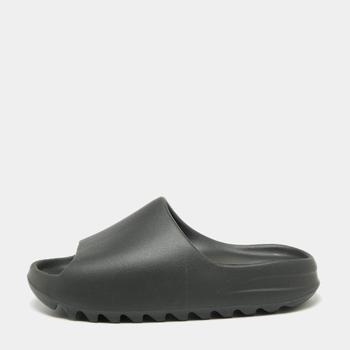 yeezy拖鞋, YEEZY | Yeezy x Adidas Black Rubber  'Onyx' Slide Sandals Size 42商品图片 满1件减$100, 满减
