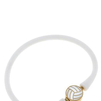 Canvas Style | Enamel Volleyball Silicone Bali Bracelet In White,商家Verishop,价格¥212