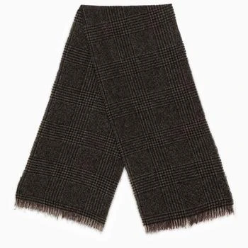 DESTIN | DARK BROWN WOOL AND CASHMERE PRINCE OF WALES SCARF,商家Boutiques Premium,价格¥1118