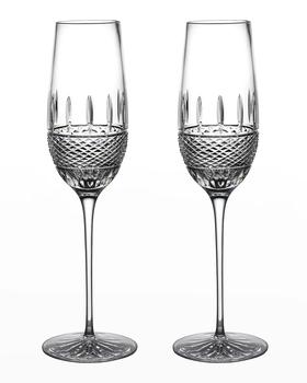 商品Irish Lace Crystal Champagne Flutes, Set of 2图片