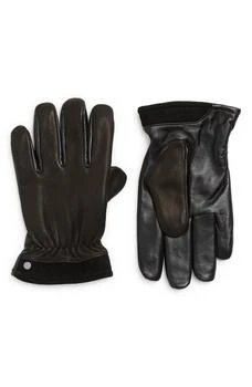 推荐Captain Faux Fur Lined Pieced Leather Gloves商品