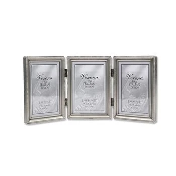 Lawrence Frames | Antique Pewter Hinged Triple Picture Frame - Beaded Edge Design - 3.5" x 5",商家Macy's,价格¥270