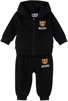 Moschino | Baby Black Teddy Sweatsuit,商家Ssense US,价格¥1770