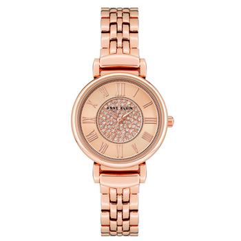 Anne Klein | Women's Premium Crystal Accented Rose Gold-tone Bracelet Watch 30mm商品图片,