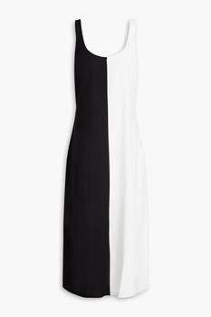 推荐Anne-Marie satin-paneled open-back crepe midi dress商品