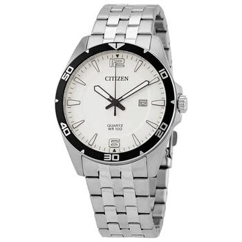 Citizen | Quartz White Dial Stainless Steel Men's Watch BI5051-51A 6折, 满$75减$5, 满减
