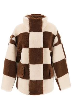 推荐Dani teddy jacket with checkered motif商品