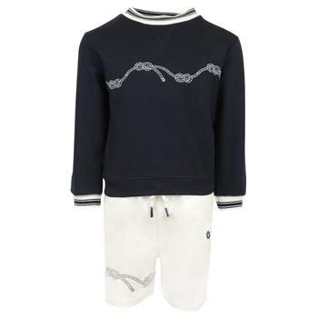 Navy & White Sweatshirt & Shorts Set product img
