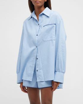 推荐Essen Oversized Lace-Trim Button-Down Shirt商品