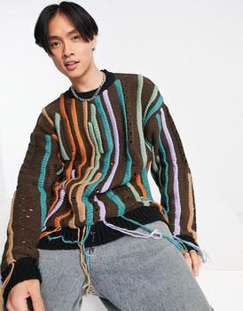 product The Ragged Priest shredded knit jumper in multi image