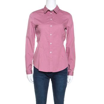 美国burberry, [二手商品] Burberry | Burberry Brit Pink Stretch Cotton Button Front Shirt S商品图片 5.5折