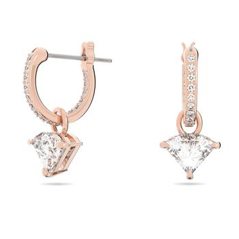 推荐Ortyx drop earrings triangle cut white rose gold-tone plated商品