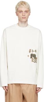 Jil Sander | Off-White Cotton Long Sleeve T-Shirt商品图片,4.1折