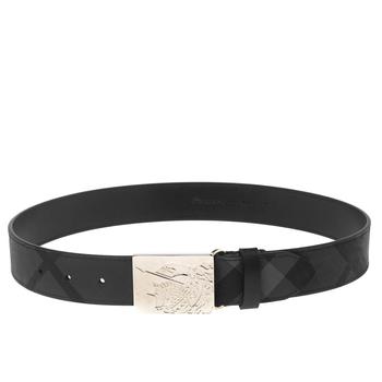 巴宝莉皮带, [二手商品] Burberry | Burberry Black/Grey Beat Check Coated Canvas Luke Belt 75CM商品图片 8折