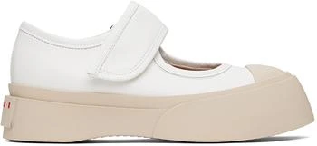 Marni | White Pablo Mary Jane Ballerina Flats,商家SSENSE HK,价格¥1606