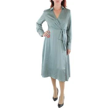 Ralph Lauren | Lauren Ralph Lauren Womens Charmeuse Long Sleeves Midi Dress 1.7折