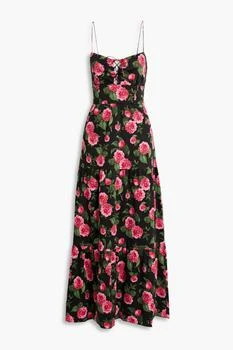 Alice + Olivia | Chantay smocked floral-print cotton-blend poplin maxi dress 3折, 独家减免邮费