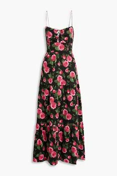 ALICE + OLIVIA Chantay smocked floral-print cotton-blend poplin maxi dress