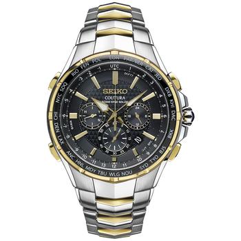 product Men's Coutura Radio Sync Solar Chronograph Two-Tone Stainless Steel Bracelet Watch 45mm SSG010 image