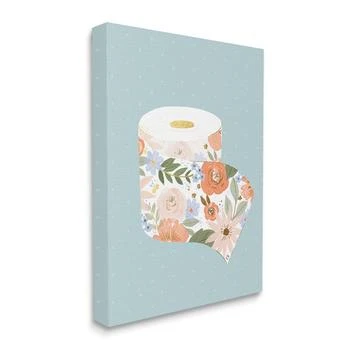 Stupell Industries | Spring Floral Print Toilet Paper Over Blue Art, 24" x 30",商家Macy's,价格¥580