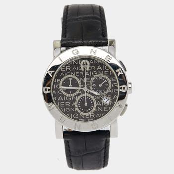 推荐Aigner Brown Stainless Steel Leather Cortina Chrono A26100 Men's Wristwatch 38 mm商品