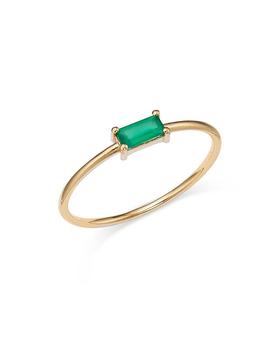 商品14K Yellow Gold Emerald Baguette Ring图片