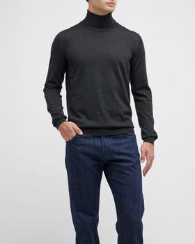 Kiton | Men's Cashmere-Silk Turtleneck Sweater商品图片,