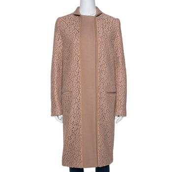 推荐Chloe Pink 19 Wool & Lace Overlay Button Front Coat S商品