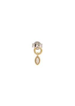 推荐Marquise-embellished 9kt gold drop earring商品