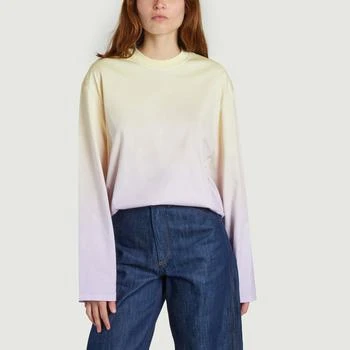 推荐Loose fitting long sleeve t-shirt in Cherry gradient Lemon tie dye SAMSOE - SAMSOE商品