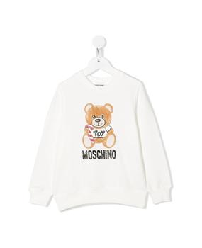 Moschino | Kids White Teddy Bear Cotton Sweatshirt商品图片,
