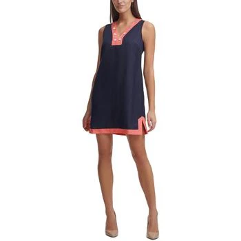 推荐Tommy Hilfiger Womens Contrast Trim Mini Shift Dress商品