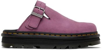 Dr. Martens | Pink Zebzag Suede Platform Mules 7.9折