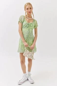 推荐UO Becca Printed Puff Sleeve Mini Dress商品