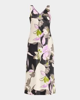 Natori | Tsubaki Sleeveless Floral-Print Midi Slip Dress,商家Neiman Marcus,价格¥1301