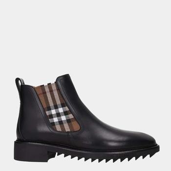 推荐Burberry Black/Brown Leather Ankle Boots Size US 8 EU 41商品