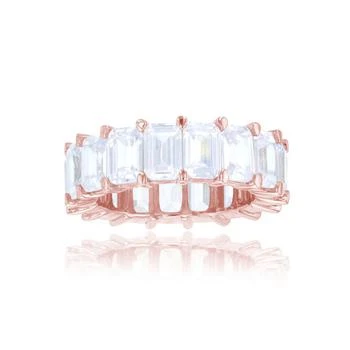 Macy's | White Cubic Zirconia Eternity Band in 14k Rose Gold Plated Sterling Silver,商家Macy's,价格¥936