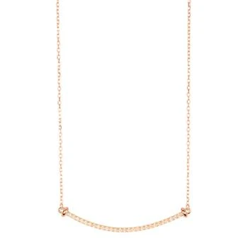 ADORNIA | 14k Rose Gold Plated Curved Bar Necklace,商家Premium Outlets,价格¥362