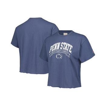 商品League Collegiate Wear | Women's Navy Penn State Nittany Lions Banner Clothesline Cropped T-shirt,商家Macy's,价格¥269图片