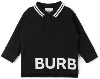 Burberry | Baby Black Thomas Long Sleeve Polo商品图片,