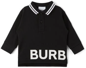 Burberry | Baby Black Thomas Long Sleeve Polo 