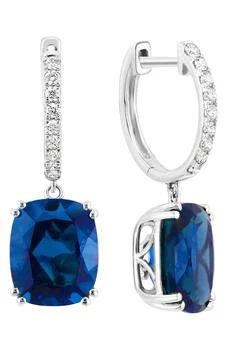 Effy | 14K White Gold Lab Created Diamond & Lab Created Sapphire Drop Huggie Hoop Earrings - 0.26ct.,商家Nordstrom Rack,价格¥8251