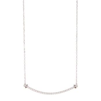 商品Adornia Crystal Curved Bar Necklace .925 Sterling Silver图片