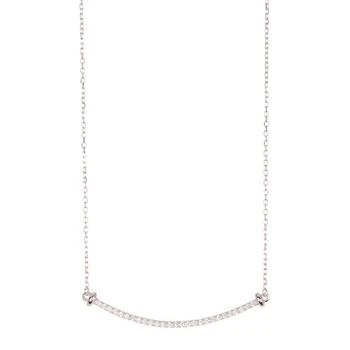 推荐Adornia Crystal Curved Bar Necklace silver商品