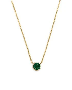 Bloomingdale's | Emerald Bezel Pendant Necklace in 14K Yellow Gold, 16" - Exclusive,商家Bloomingdale's,价格¥5234