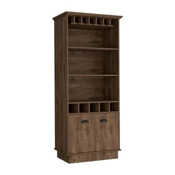 Depot E-Shop | 70"H Bar Cabinet with Wine Rack, Upper Glass Cabinet,商家Premium Outlets,价格¥2758